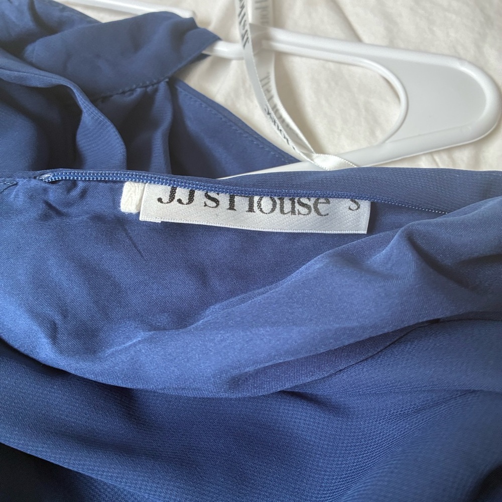 Elegant Navy Blue Halter Maxi Dress - Picture 2 of 9